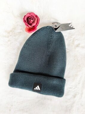 adidas Ribbed Cuffed Beanie - Teal Green